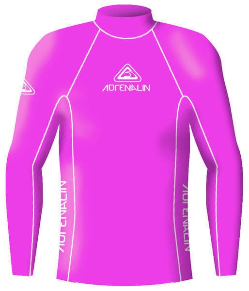 Adrenalin Junior Rash Vest Lycra Long Sleeve High Visibility Hot Pink - 10