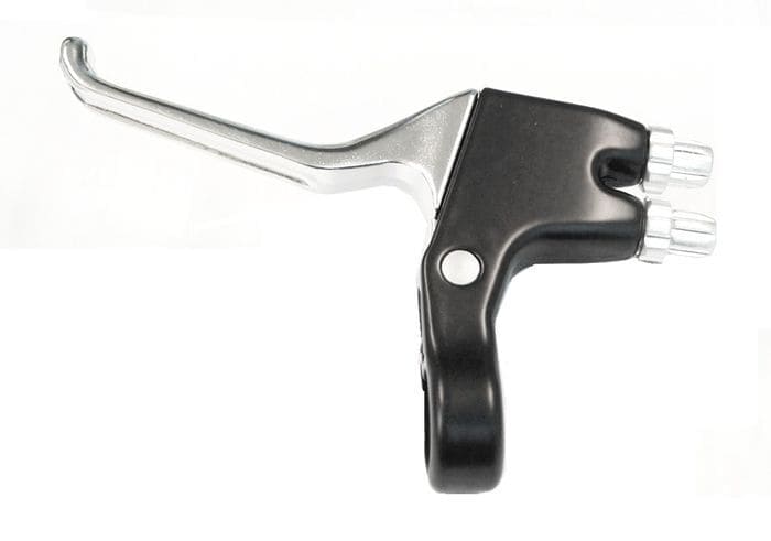 Brake Lever Dual Cable Left Hand Brake Lever Alloy Dual Type Sold Individually Black Silver - Default Title