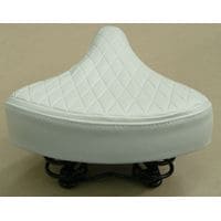 Saddle Ladies Retro 250 Mm X 190 Mm Vinyl Quilted Top Dual Coil Springs White - Default Title
