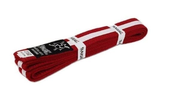 Yamasaki Coloured Martial Arts Belts With White Stripe - Red/White - 0