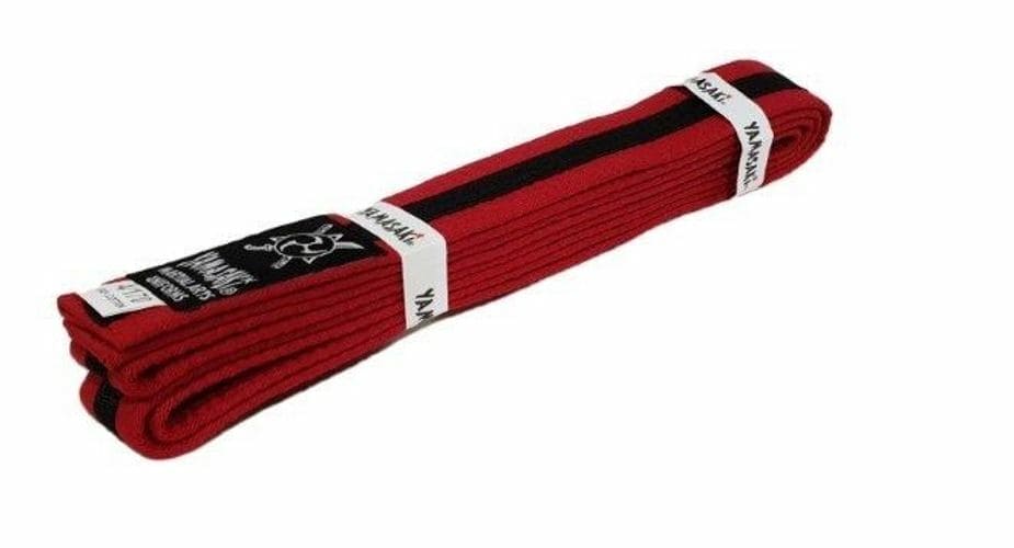 Yamasaki Coloured Martial Arts Belts With Black Stripe - Red/Black - 0