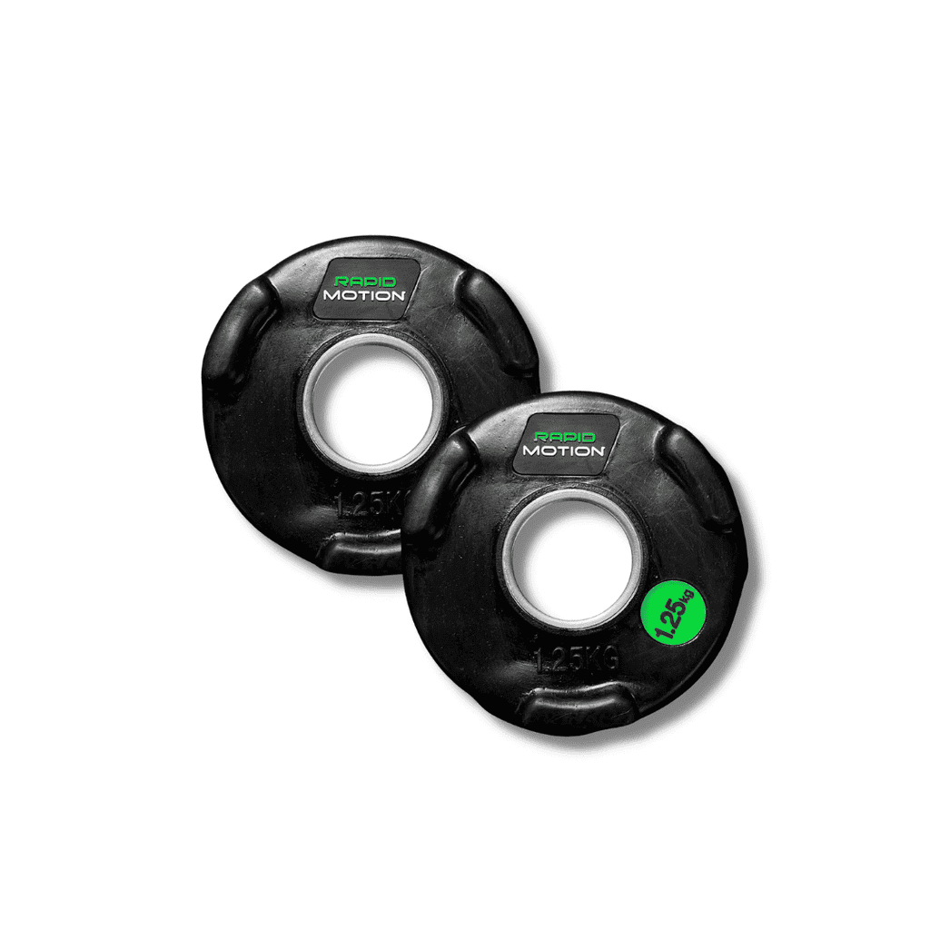 Rapid Motion Olympic Rubber Weight Plates 1 25Kg 25Kg Pair - 1.25x2