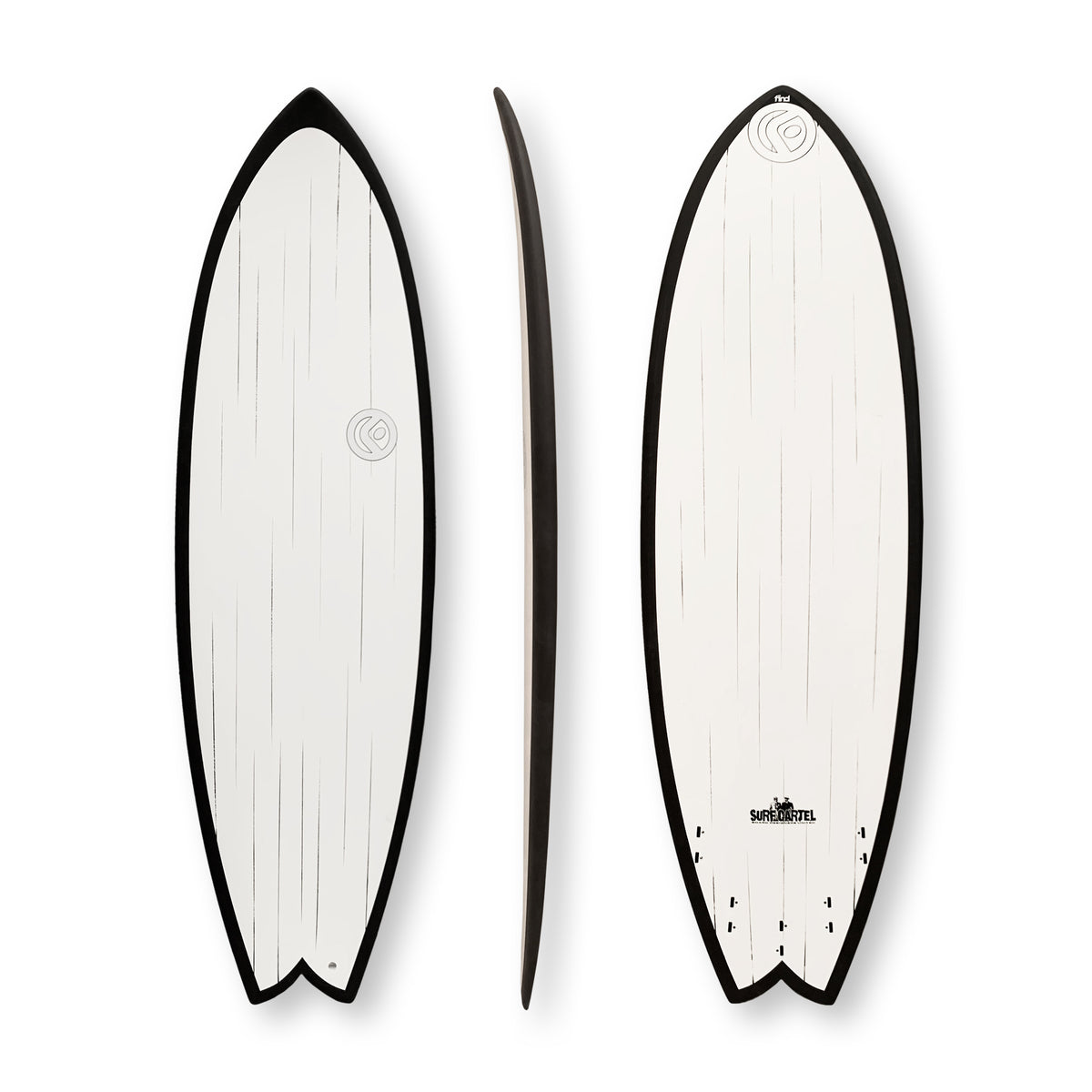 Find™ Quadfish Duralite 60 Black Streaked Surfboard - Default Title