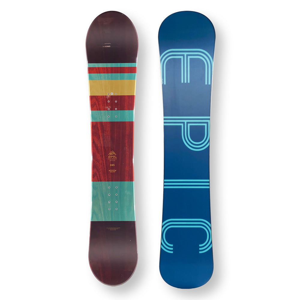 Epic Snowboard 145Cm Boarder Wood Twin Tip Camber Capped - Default Title