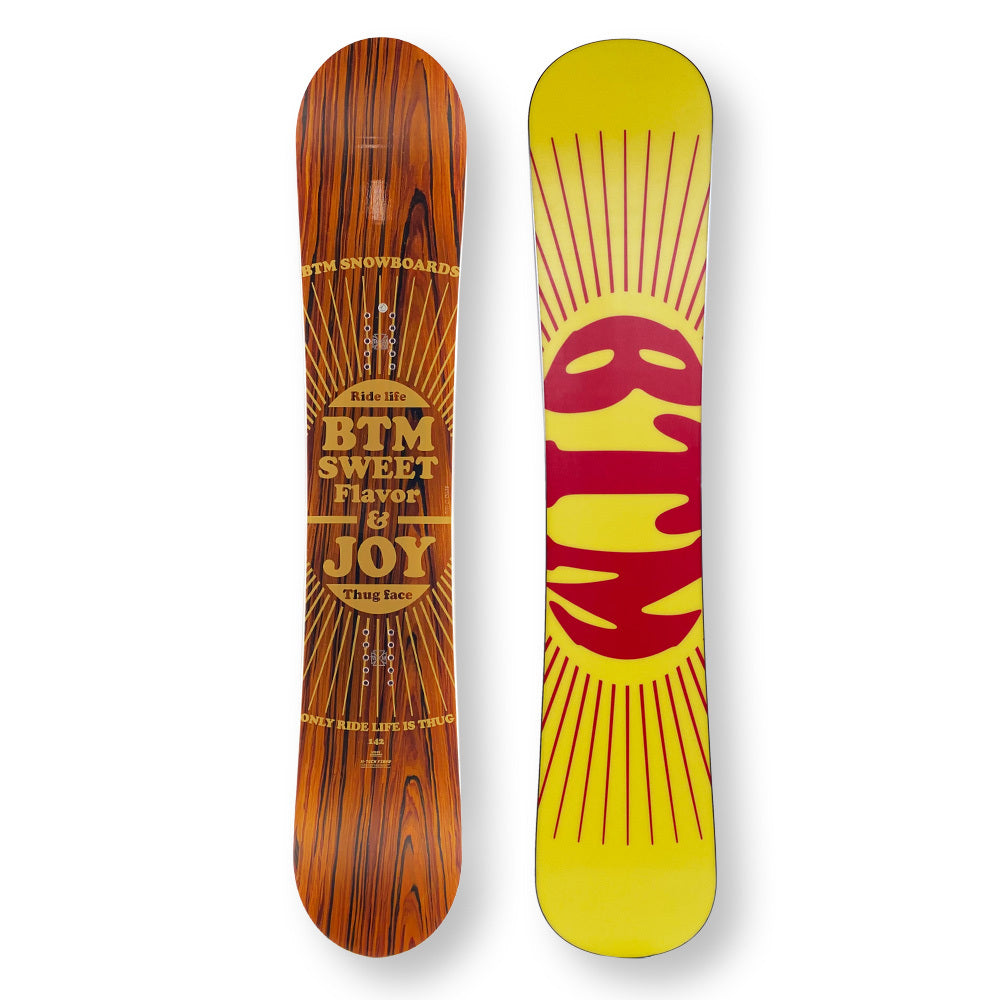 Btm Snowboard 142Cm Wooden Thug Face Twin Tip Camber Sidewall - Default Title