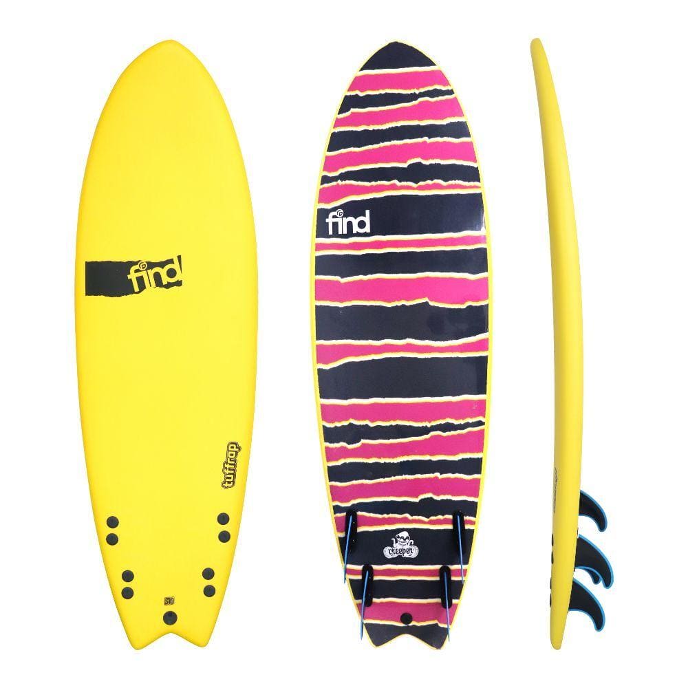 FIND Creeper Quad Tuffrap Soft Surfboard - Yellow Pink