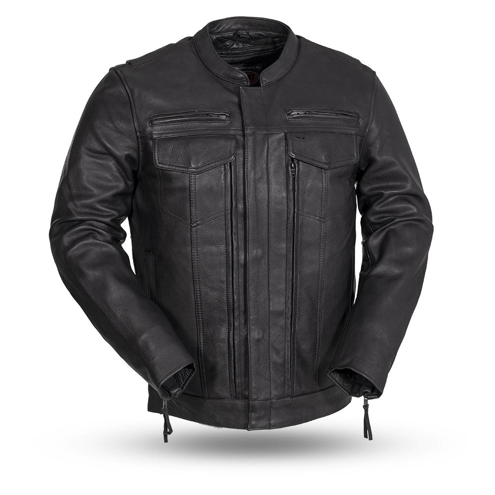 First Manufacturing Raider Black Leather Jackets - M
