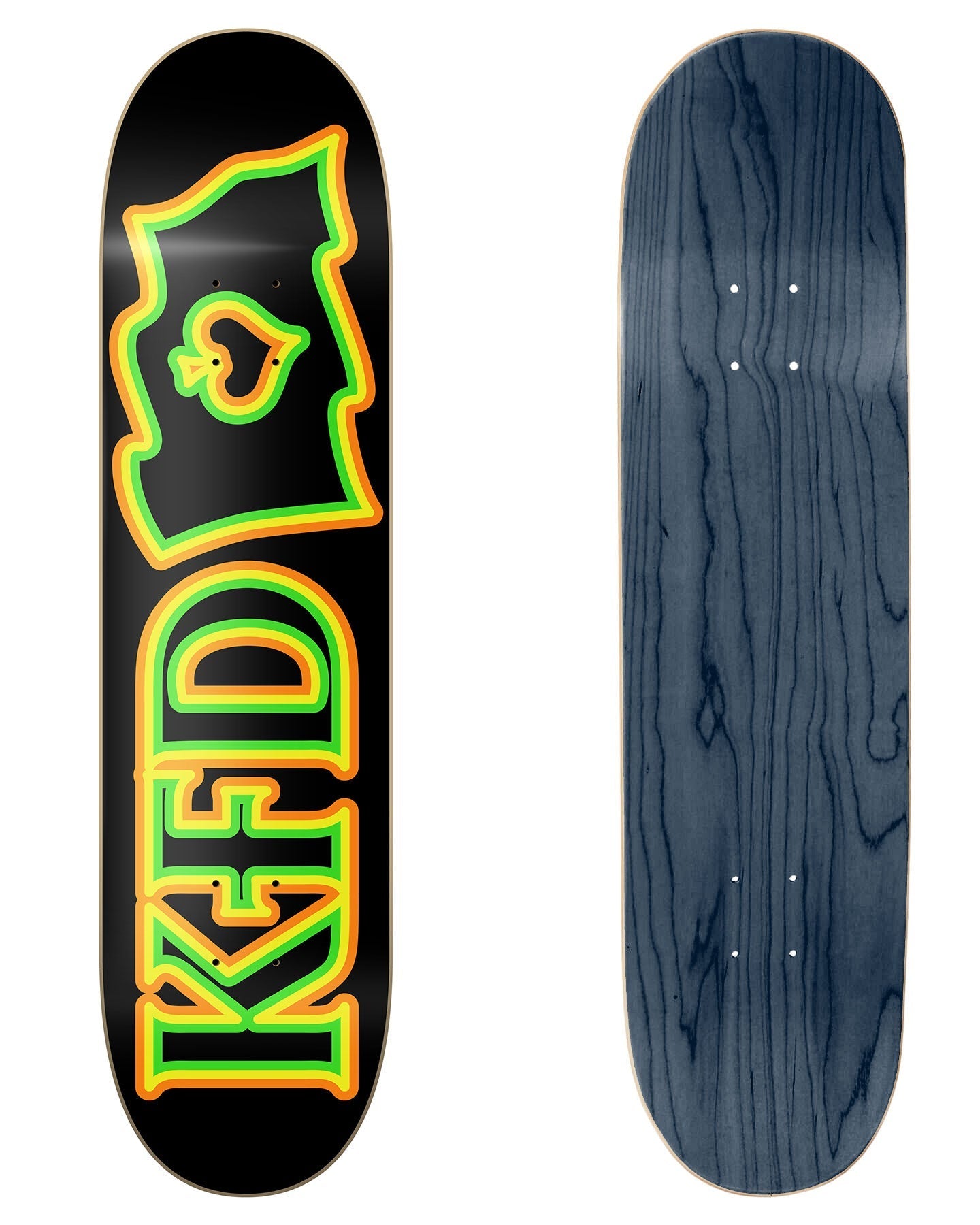 KFD Skateboards Logo Deck "Flagship Chill" in 8.25" bottom graphic and deck top