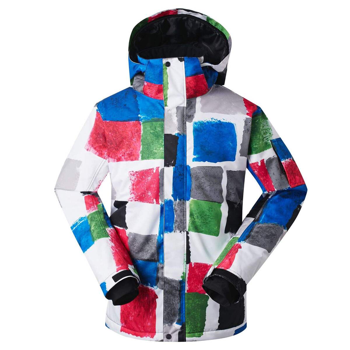 Gsou Snow Abstract Snowboard Mens Jacket White - L