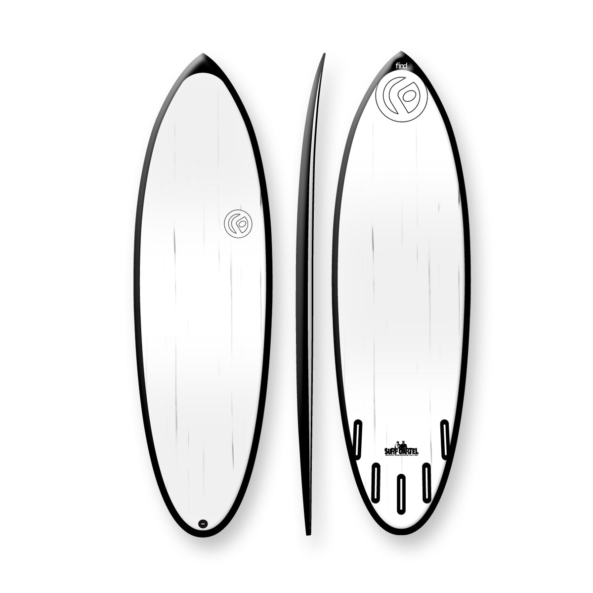 Find™ Blitz Polytec 510 Black Streaked Surfboard - Default Title