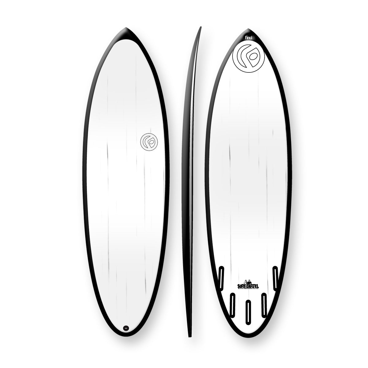 Find™ Blitz Polytec 60 Black Streaked Surfboard - Default Title