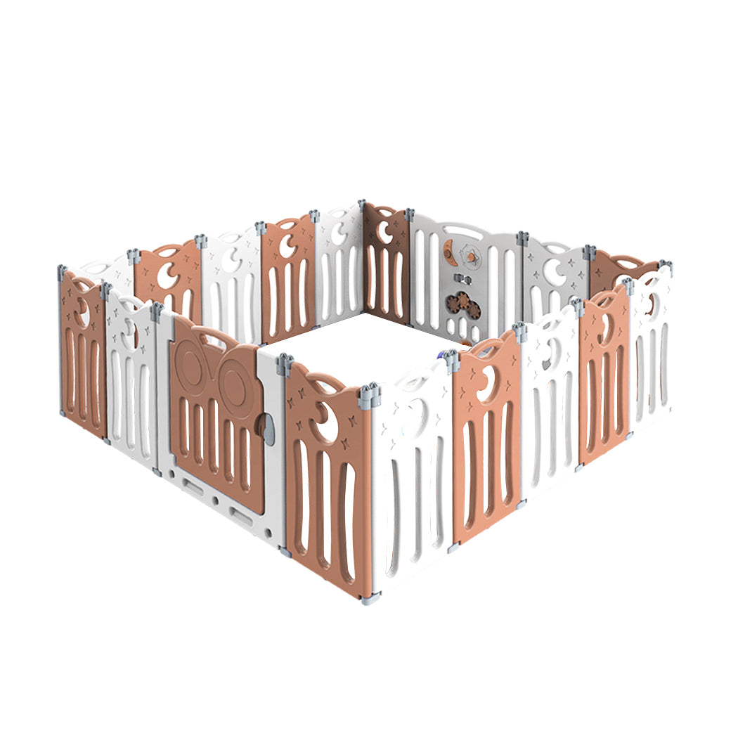 Bopeep Kids Baby Playpen Foldable Child Safety Gate Toddler Fence 18 Panels Pink - Default Title