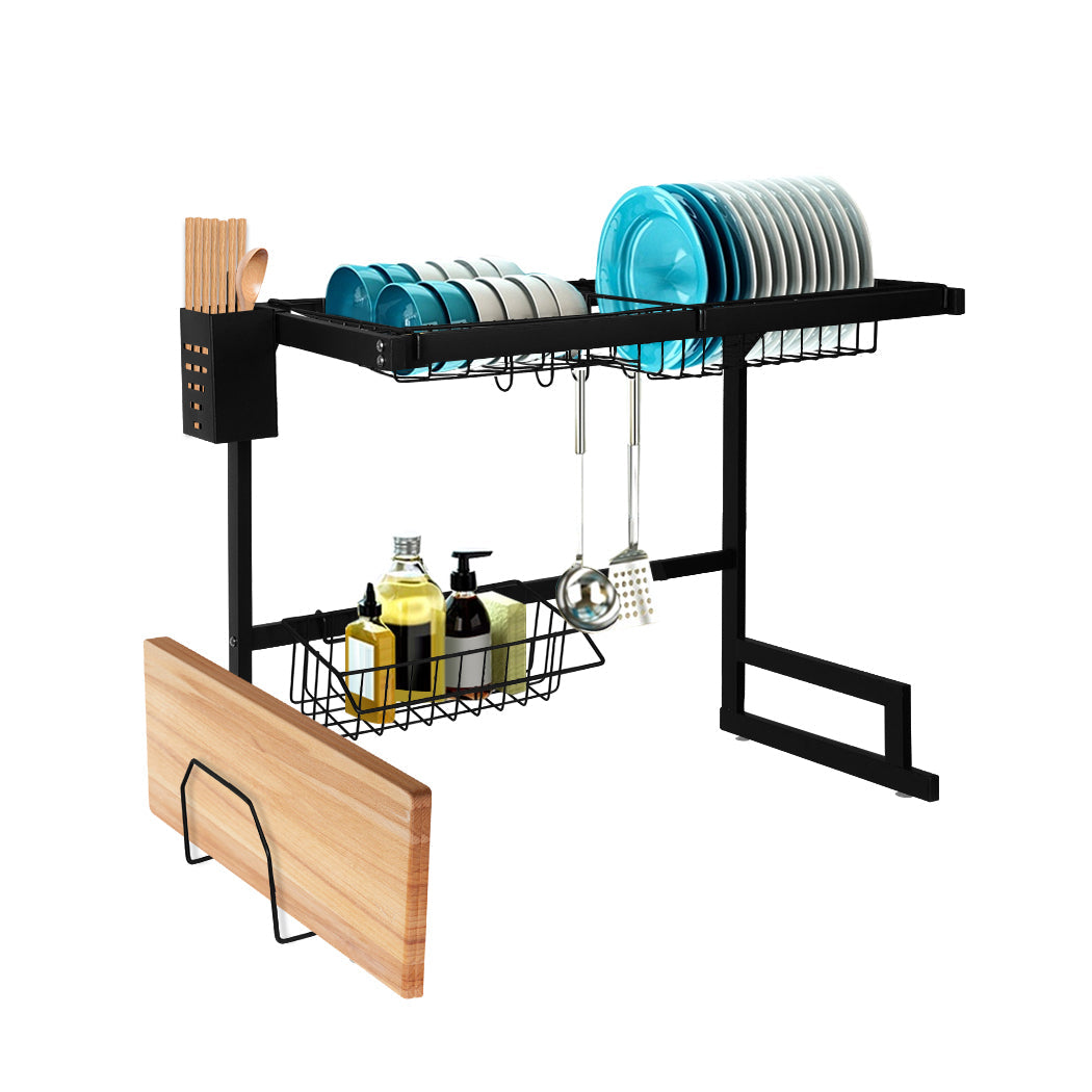 Dish Drying Rack Over Sink Stainless Steel Dish Drainer Organizer 2 Tier 65Cm - Default Title