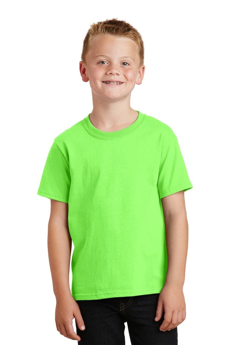 Port Company Youth Core Cotton Tee Neon Green L - Default Title